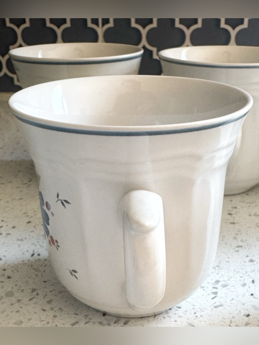 JMP Marketing Thailand Stoneware Floral Coffee Mugs Set of 6 Vintage Kitchen - Picture 5 of 8